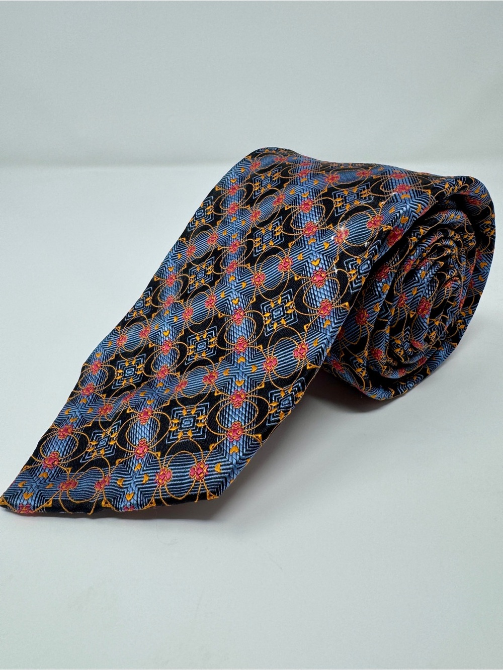 Robert Talbott Seven Fold Limited Edition Geometric Silk Tie 61in